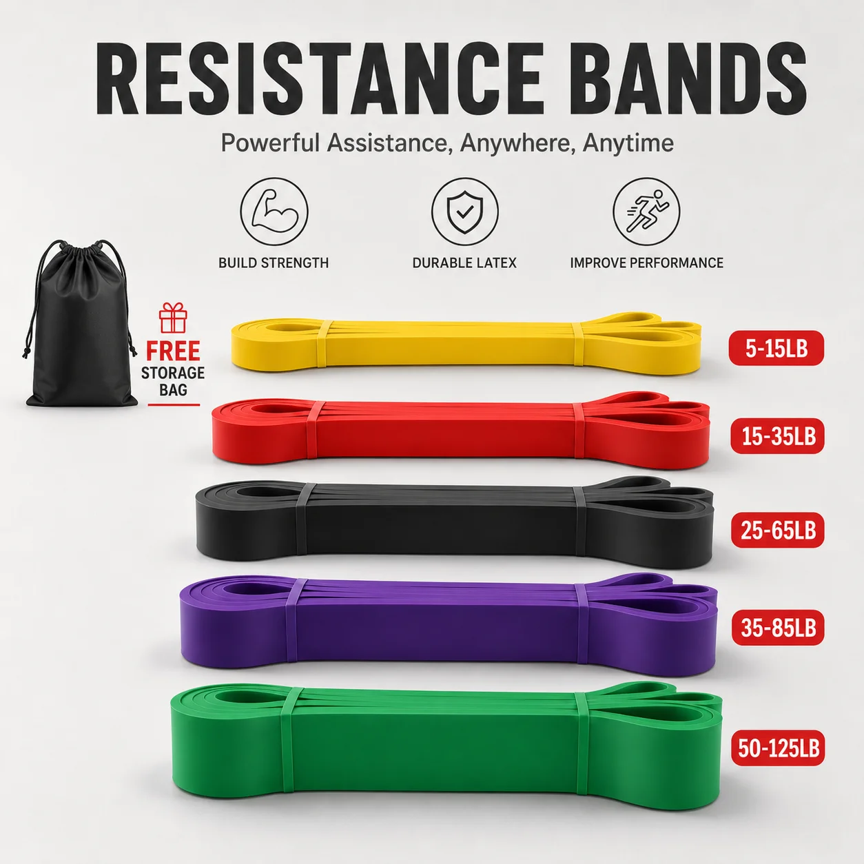 Adjustable Resistance Bands for Fitness, Boxing, Agility, and Yoga Workouts
