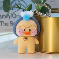 LLavero de muñeco de pato, pequeño muñeco de peluche amarillo hecho a mano, regalo colgante de dibujos animados