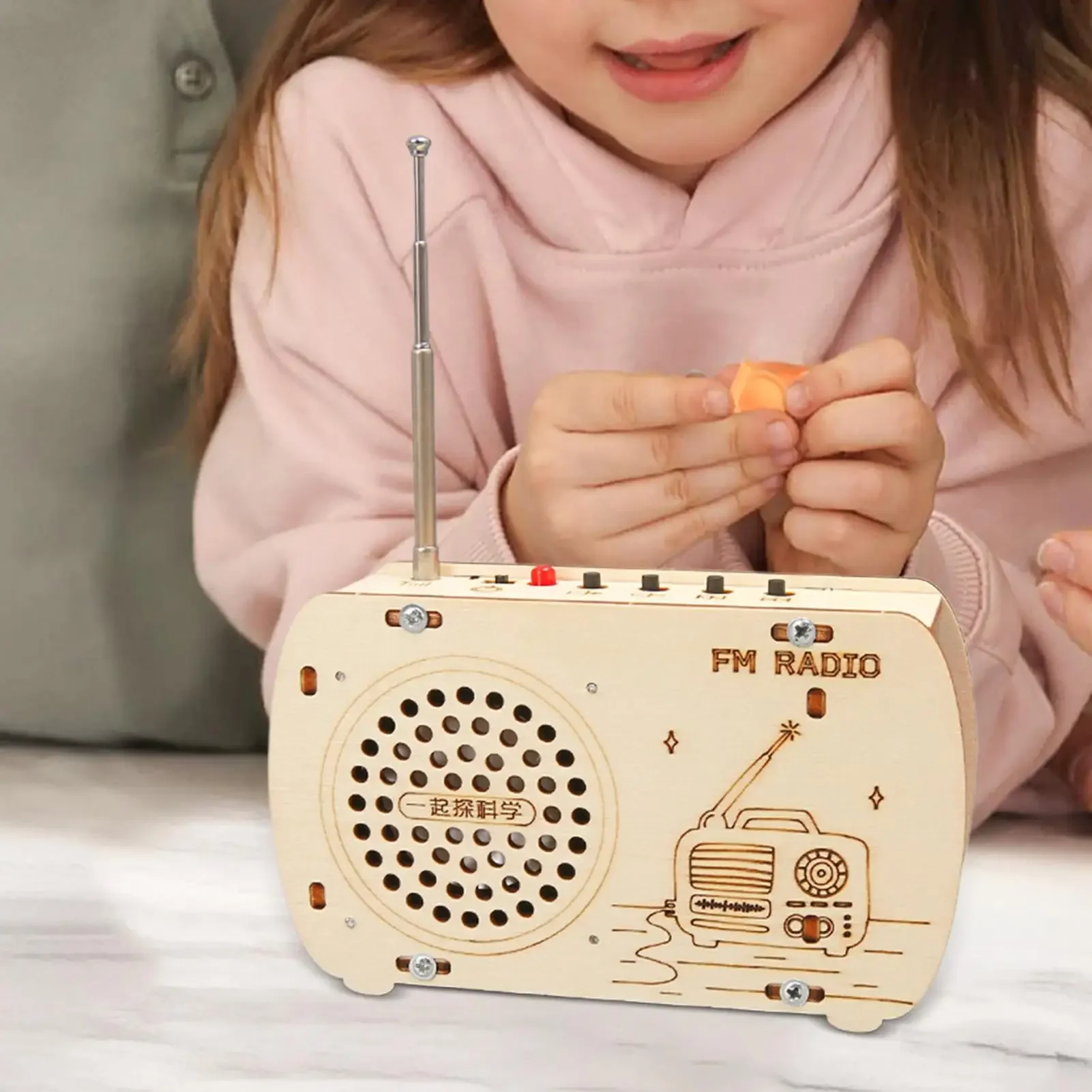Vintage-Inspired DIY Wooden Radio Kit - Educational STEM Building Toy and 3D Puzzle Craft
