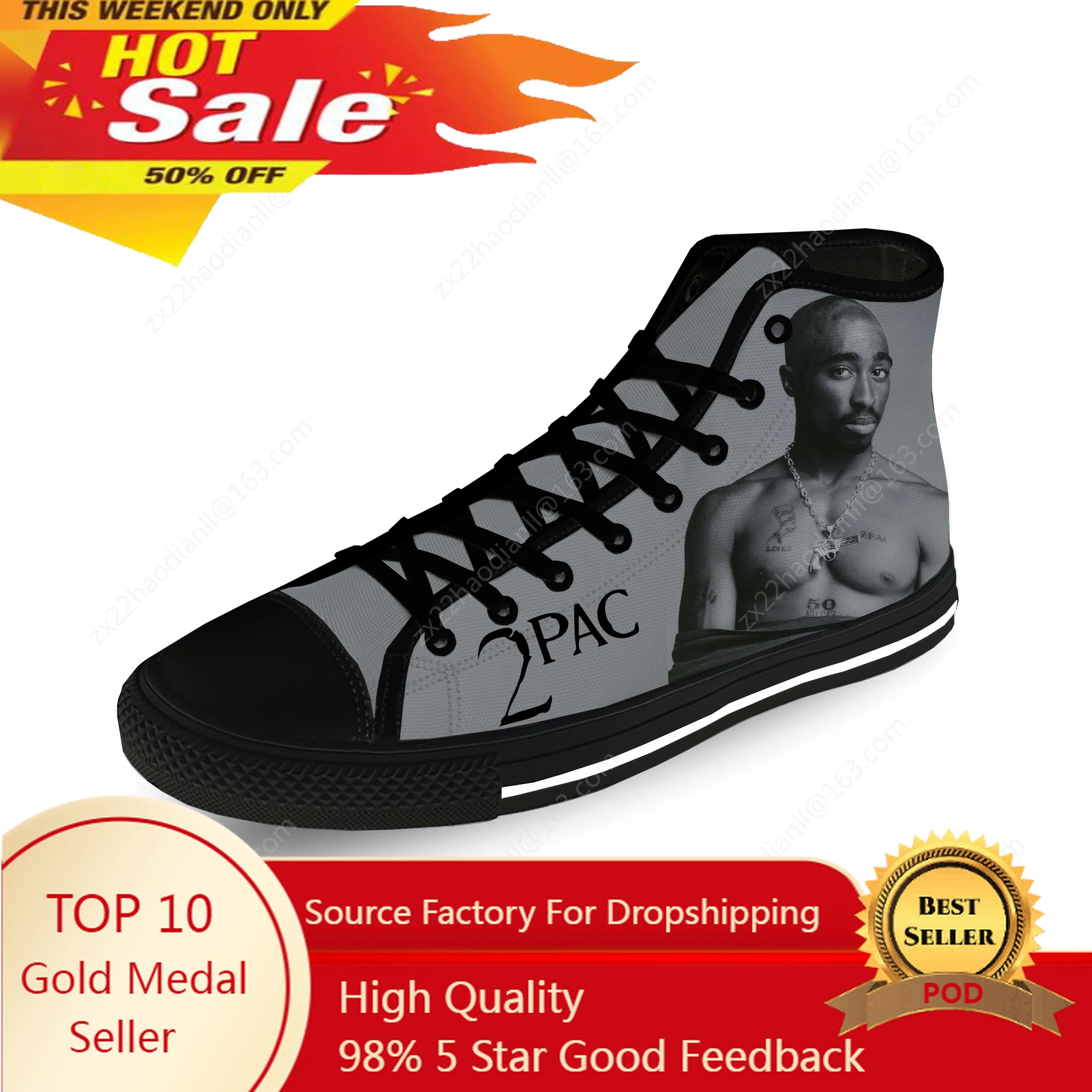 

Rap 2pac Tupac High Top Sneakers Mens Womens Teenager Casual Shoes Canvas Running Shoes 3D Print Breathable Lightweight shoe