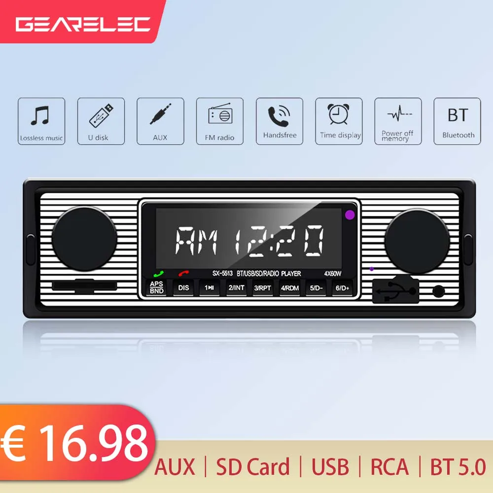 1 Din Autoradio Vintage Doppia Manopola Lettore Mp3 Sintonizzatore Fm Stereo Usb Aux Classic Car Retro Audio Ricevitore Accessori Per Altoparlanti