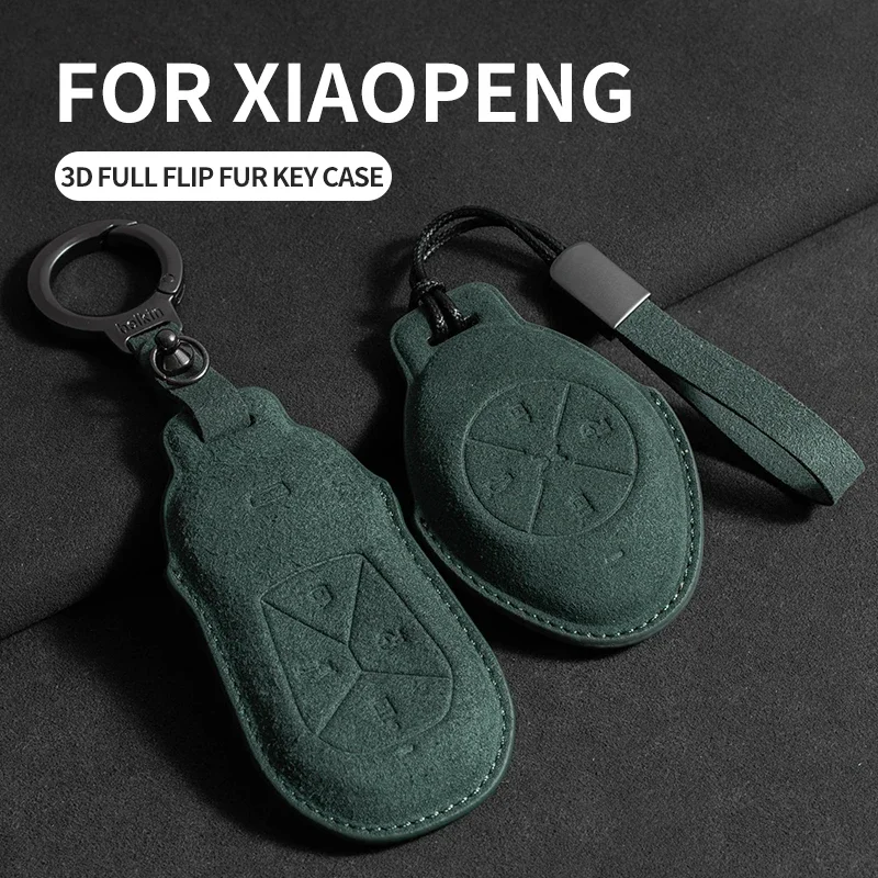 

Suede Leather Car Key Case for Xiangpeng Xpeng P5 P7 G3 G6 G9 X2 N5 F30 H93 X9 2019 2020 2021 2022 2023 Remote Fob Shell Case