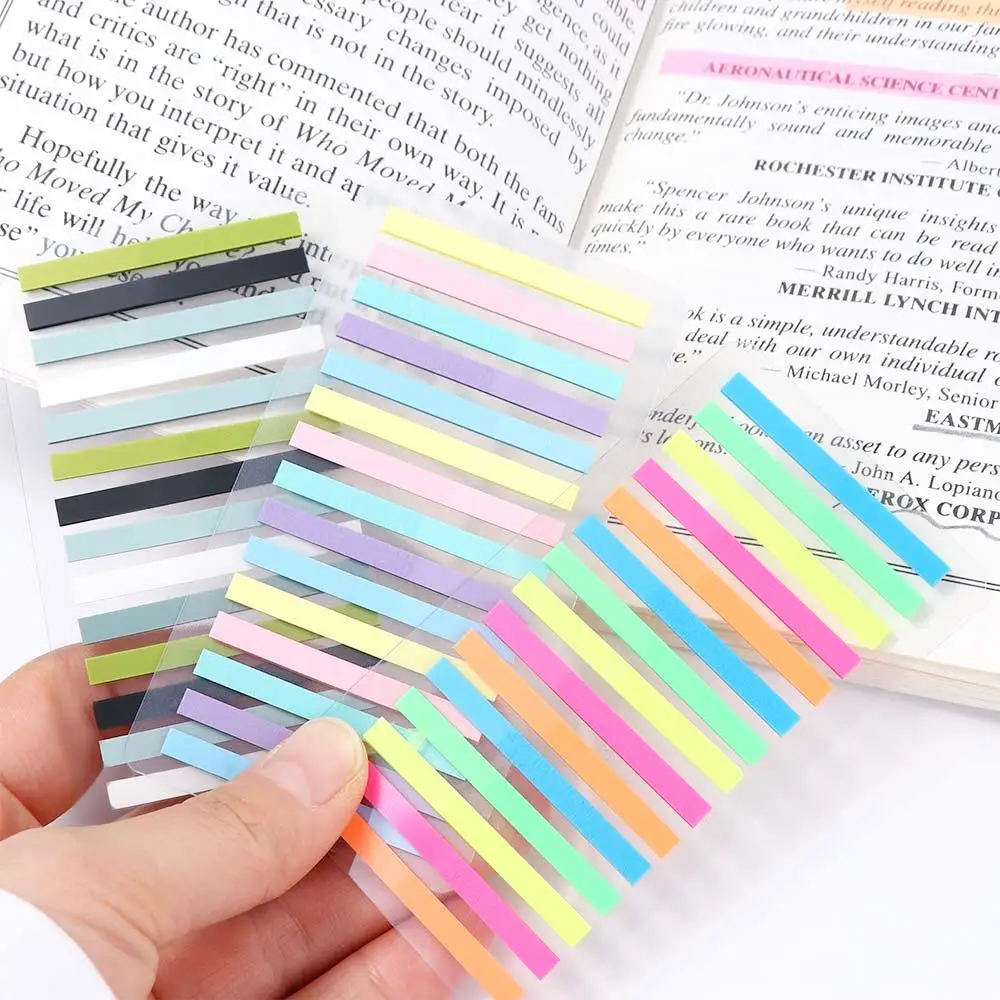 

300pcs Transparent Fluorescent Page Marker Student Reading Highlight Sticker Index Tabs Flags Stickers Index Sticky Notes