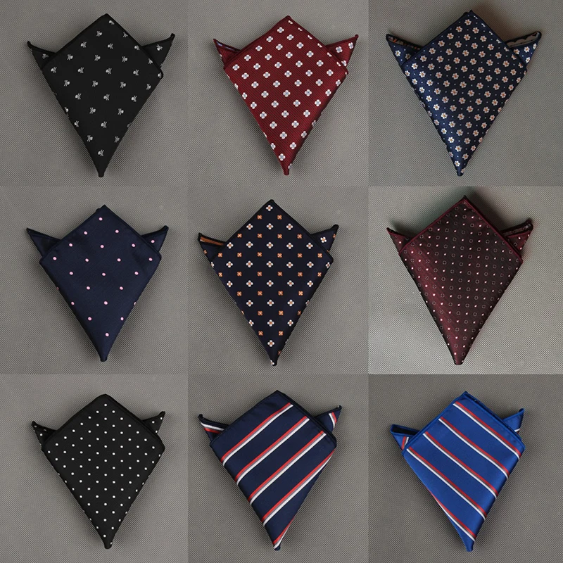 Men\'s Colorful Hankerchief Scarves Vintage Silk Satin Men Suit Pocket Square Wedding Dress Chest Towel Suit Accessories