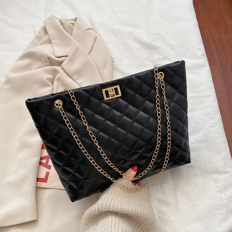 Bolsos de mano para mujer, de piel sintética, con entramado de diamantes, bolso de mano con personalidad, de gran capacidad, bolso de hombro para debajo del brazo, bolso de diseñador