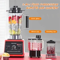 Blender électrique 3 en 1, 9500W, haute puissance, robot culinaire commercial, pour smoothies glacés, jus, 3L+1. Conteneur 5l+0.5L 2