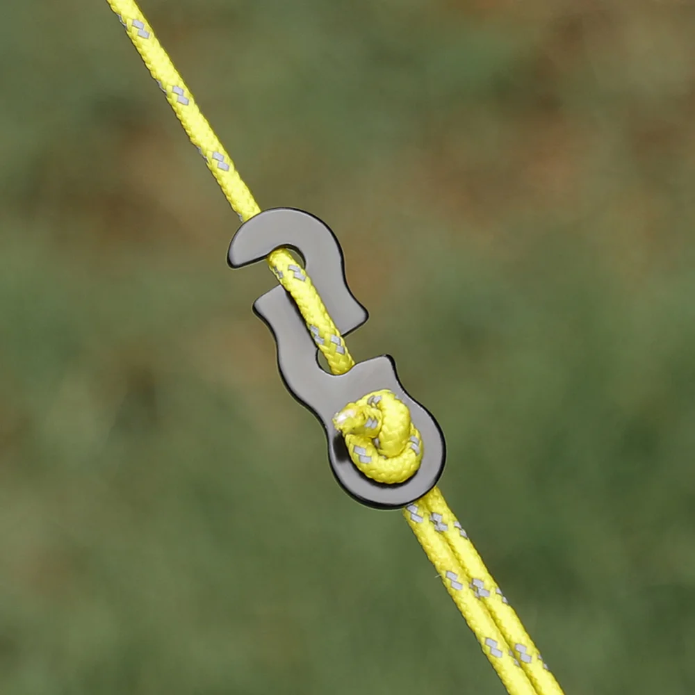 Tirante Corda Tenditori, 60 Pezzi di Tiranti per Tenda Campeggio, Accessori usati per Tende, Escursioni, Campeggio, Picnic, (Nero,Verde Fluorescente,Albicocca,Kaki