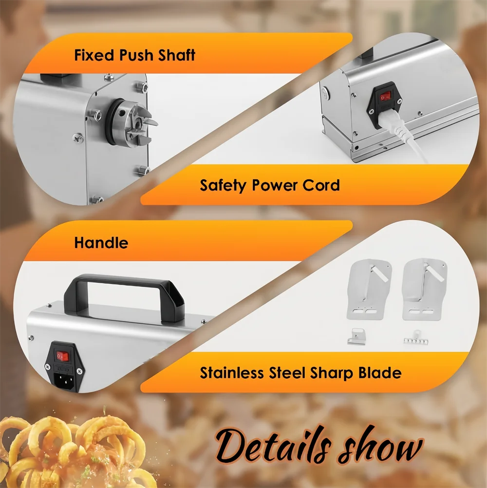 Electric 3 in1 Tornado Potato Cutter Curly Fries Twist Hot Dog Potato Twister 110/220V Spiral Potato Cutting Machine