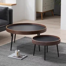 

Round Outdoor Coffee Table Vintage Nordic Storage Living Room Bedside Coffee Table Room Desks Mesa Auxiliar Side Table HX50NU