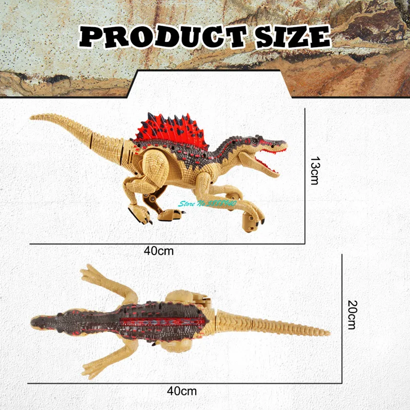Simulation Jurassic World Spinosaurus Electric Remote Control Walking Dinosaur 2.4G 40CM Large Mouth Tail Swing RC Dinosaur Toy 5