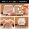 1/15pcs Mini Storage Box Transparent Square Plastic Case for Earring Ring Jewelry Packaging Portable Grocery Storage Organizer 4
