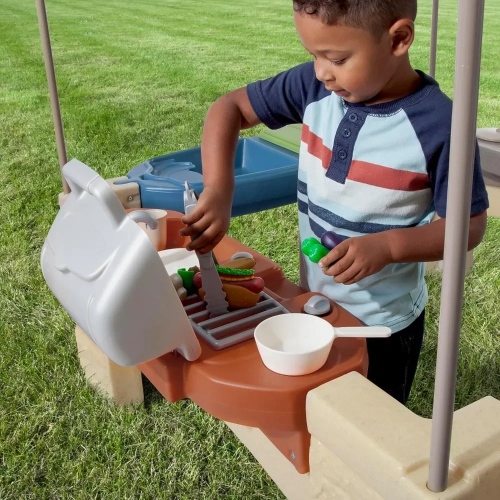 All Around Playtime Patio with Canopy Playset  Shaded Outdoor Playhouse for Kids with Realistic, Interactive Features Playhouses 5