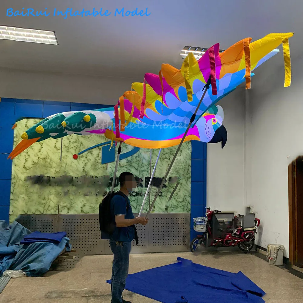 Giant Inflatable Parrot Air Blow Colorful Flying Bird Eagle Balloon Playground Event Performance Puppet Stage Decor Advertising