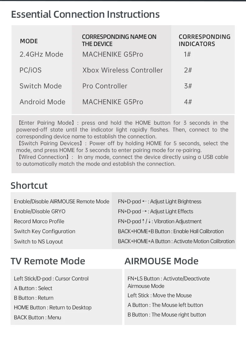 Machenike G5 Pro Elite Hall Control Gamepad Botones Mecánicos Switch PC Android IOS