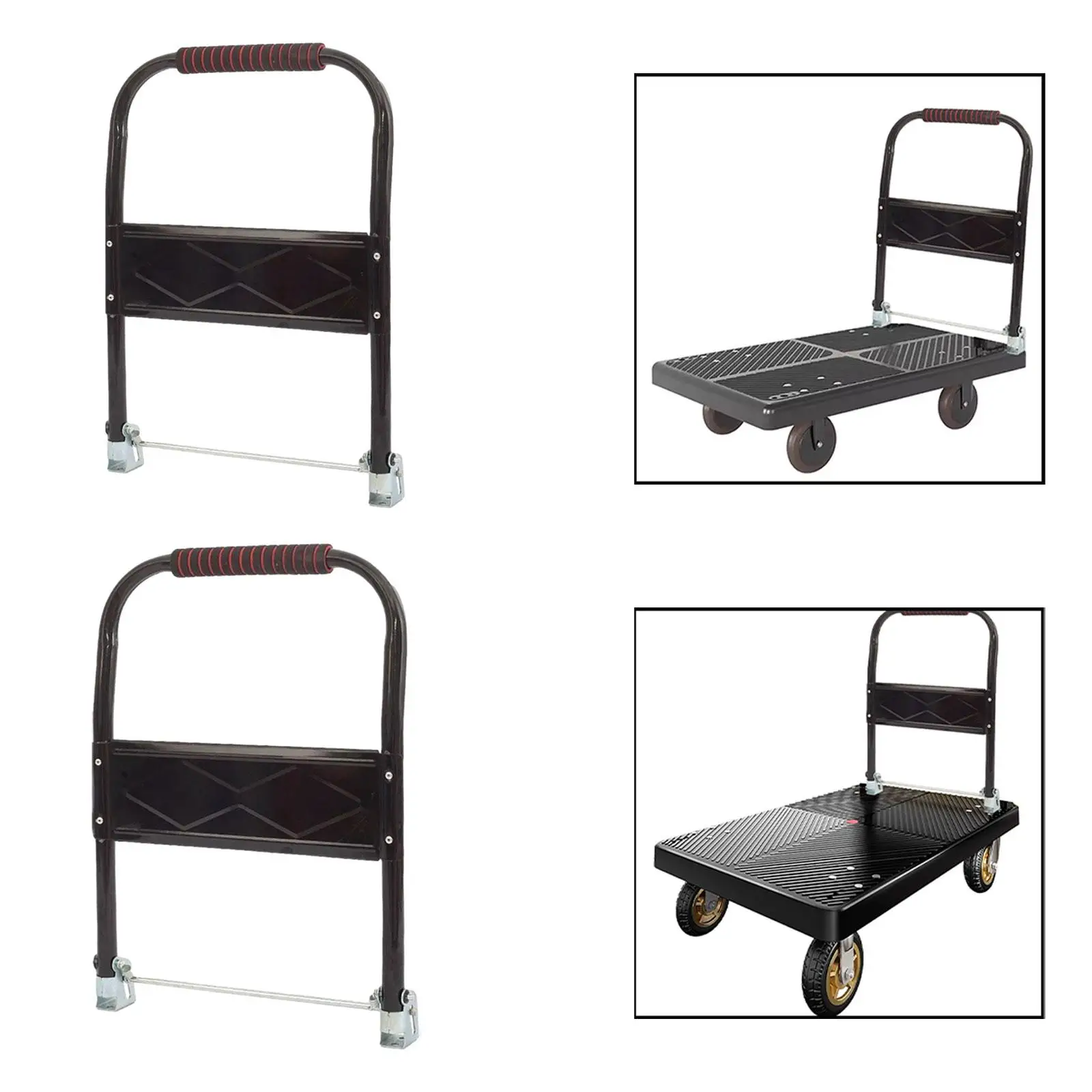 Flatbed Cart Handle High Performance Accessories Spare Parts Premium Foldable for Hand Moving Cart Moving Garage Groceries