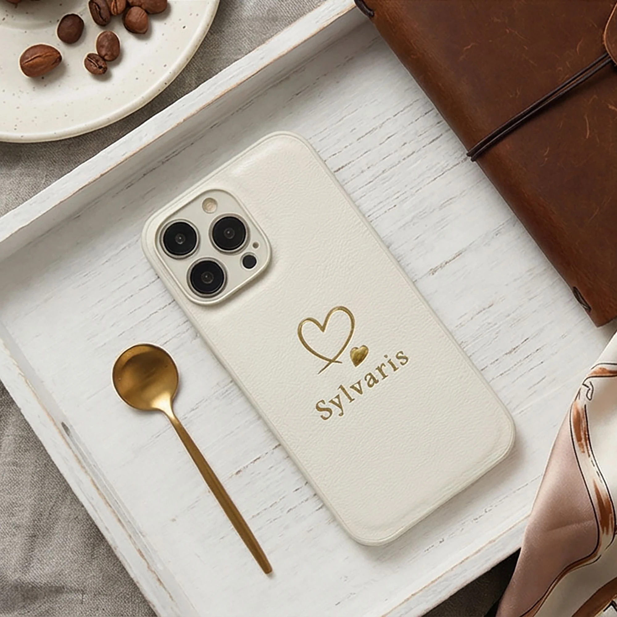 Custom Name Luxury Faux Leather Case for iPhone 17 16 thumbnail 6