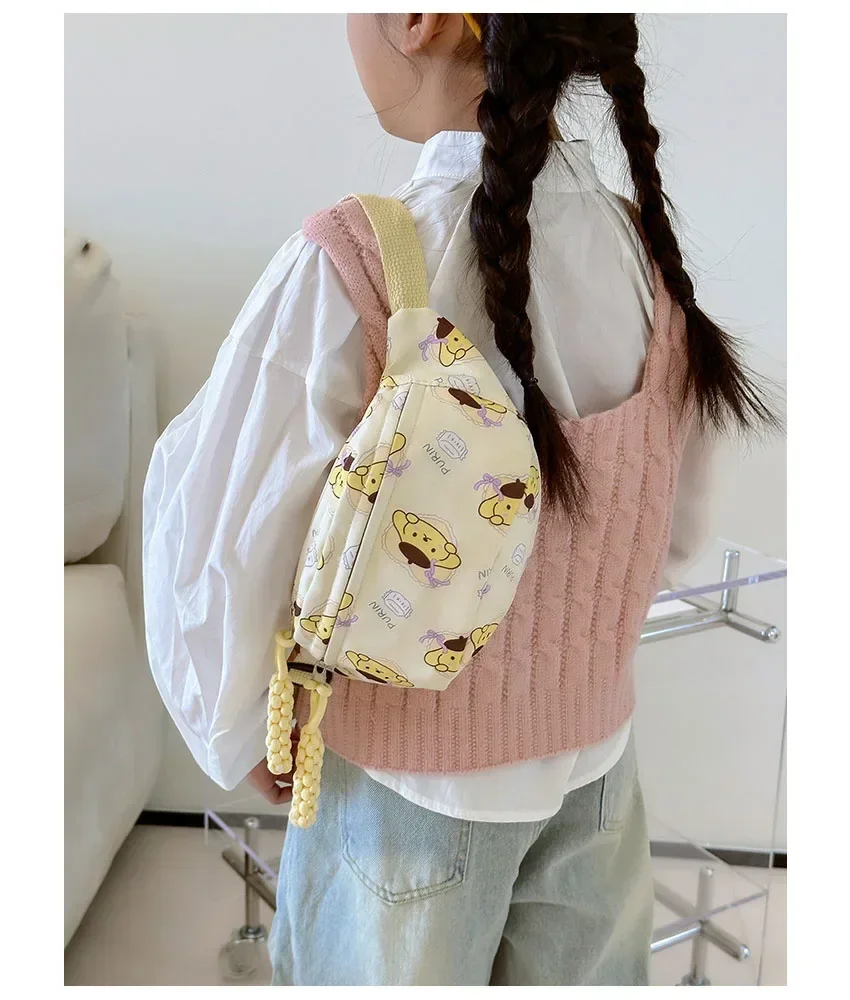Sanrio Adjustable Crossbody Chest Pack - Cute Girls Cinnamoroll  Hello Kitty Waist Bag