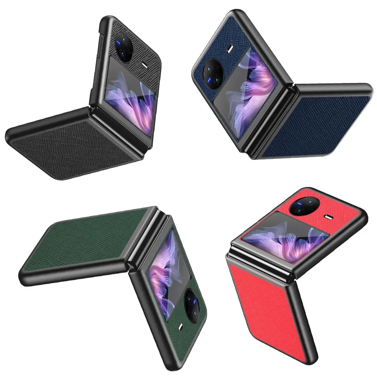 Per Vivo X Flip Classic Litchi Grain Custodia In Pelle Ultra Tin Protection Cover Per Vivo X Flip Case Shell