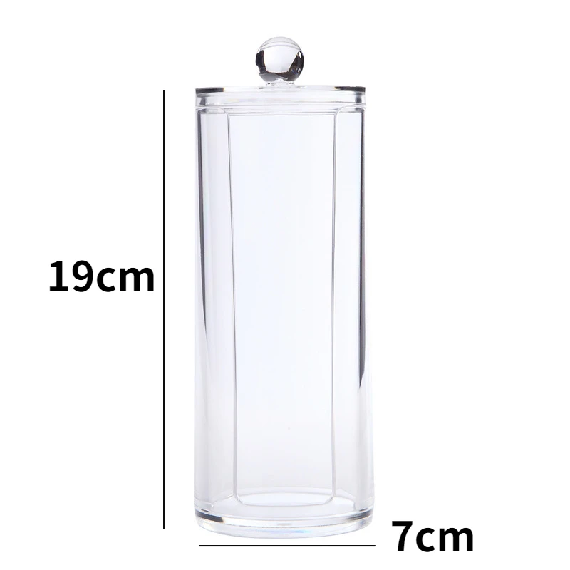 Cosmetic Storage Box Container Jars Transparent Acrylic Makeup Organizer Case Make Up Tools Cotton Pad Qtip Holder Large 5
