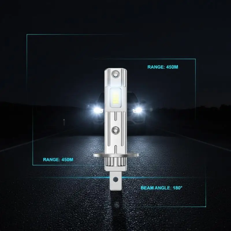 2500W H1 LED 헤드라이트 전구 CSP 자동차 헤드램프용 H1 팬리스 라이트 자동 다이오드 안개등 12V 화이트 자동차 24V