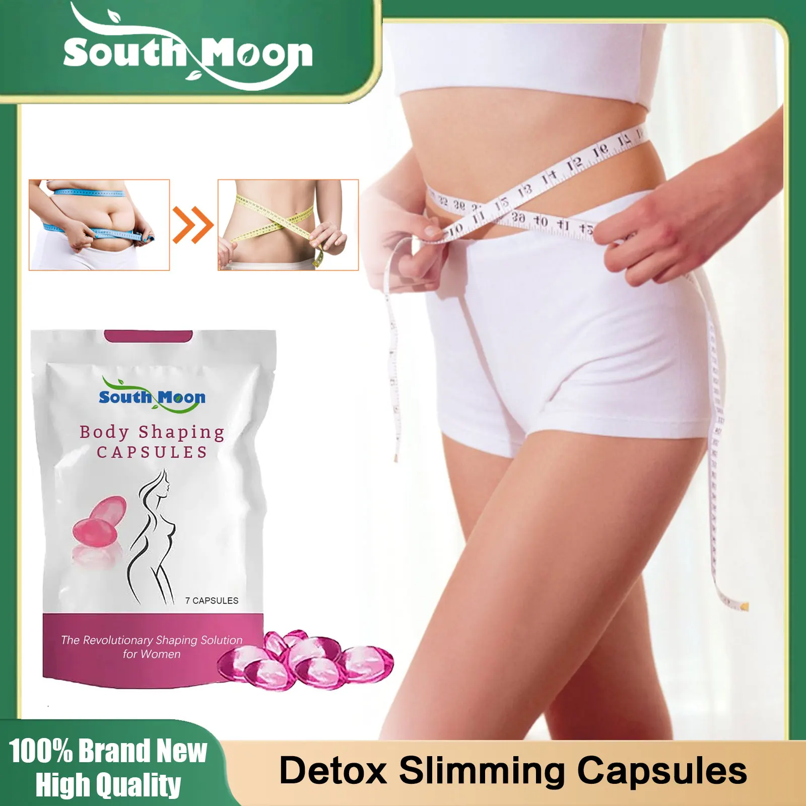 Anti Itch Detox Slimming Capsules Fat Burning Remove Cellulite Arm Belly Waist Body Shaping Firming Vaginal Tightening For Women