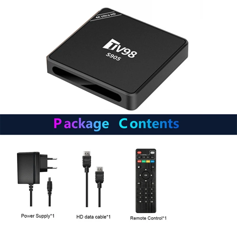 스마트 TV 박스, S9054K, 안드로이드 12, RJ45, 10M, 100M, TV98, 미디어 플레이어, 내구성 영국 플러그, 1G + 8G