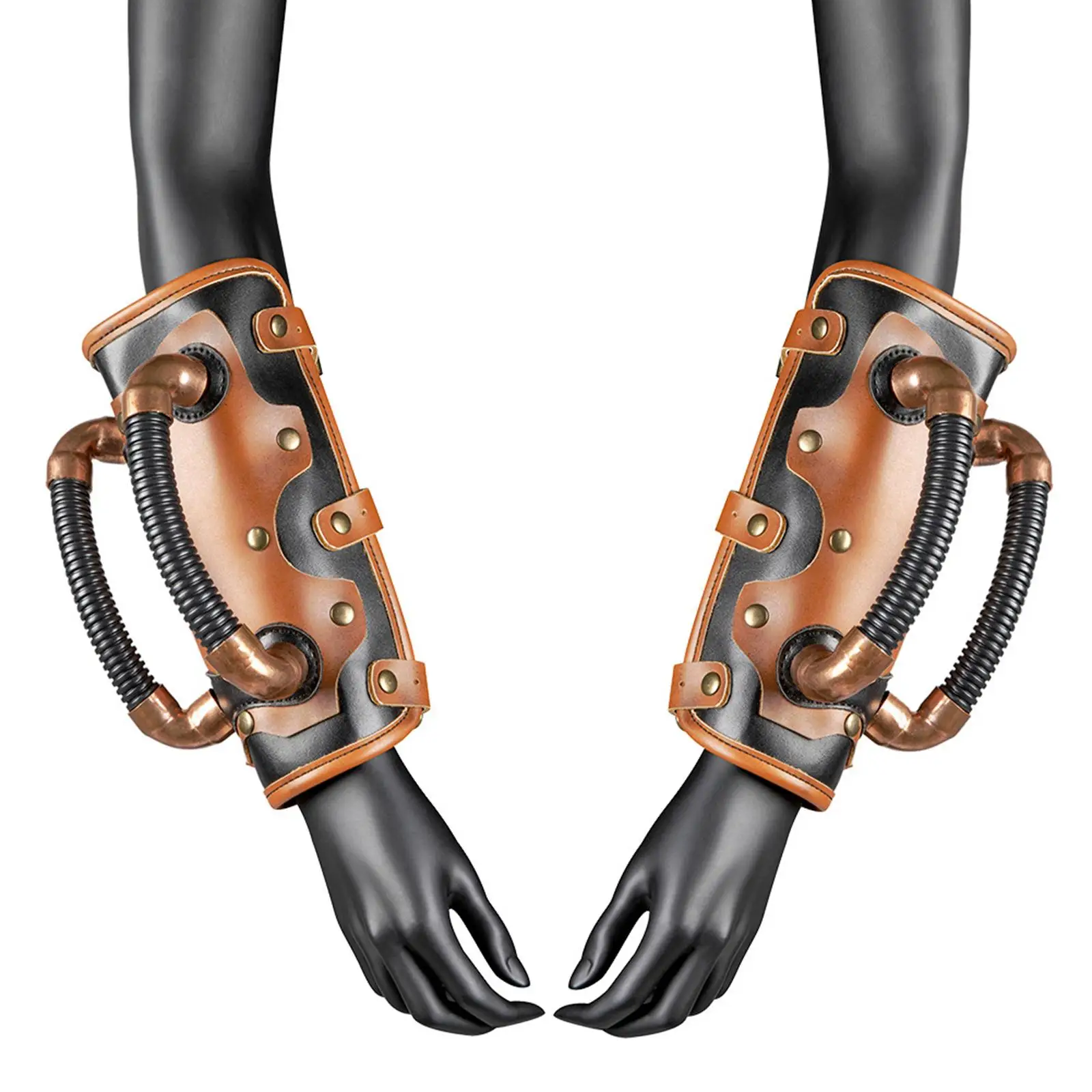 Brassards Steampunk En Similicuir Avec Boussole | Accessoire Déguisement Vintage Pour Halloween Et Cosplay - 5