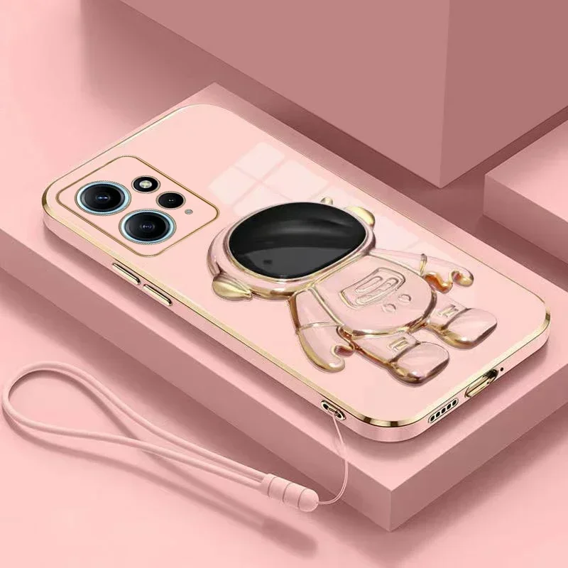 thumbnail image 1 of Funda enchapada con soporte de astronauta para Xiaomi Redmi Note 13, 12 Pro, 12C, 12S, 11, 11S, 10, 10S, 10A, 10C, 9S, 9A, 9C, 9T, A1Plus, A2, 1 of 5