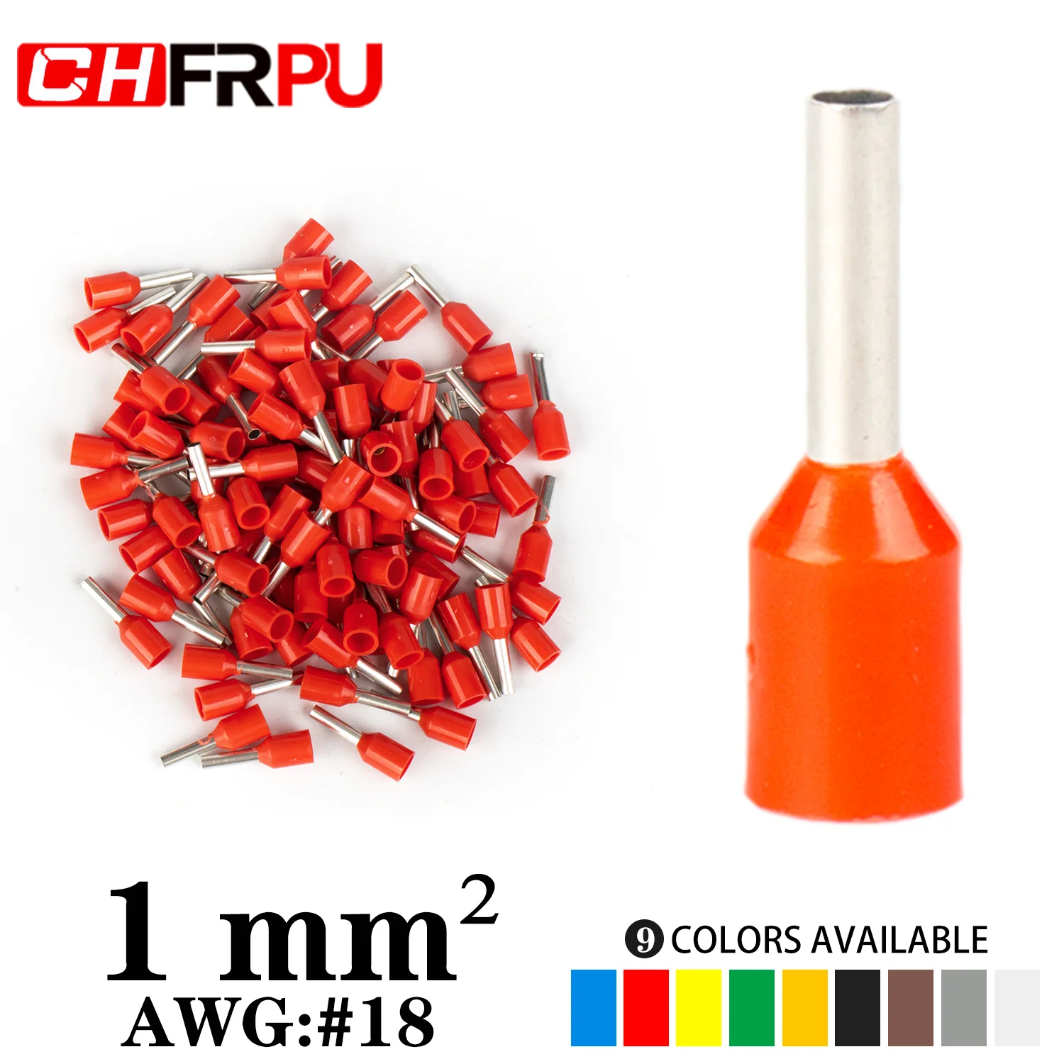 Chfrpu 1000pcs 1mm² Copper Tubular Electrical Terminal For Cable