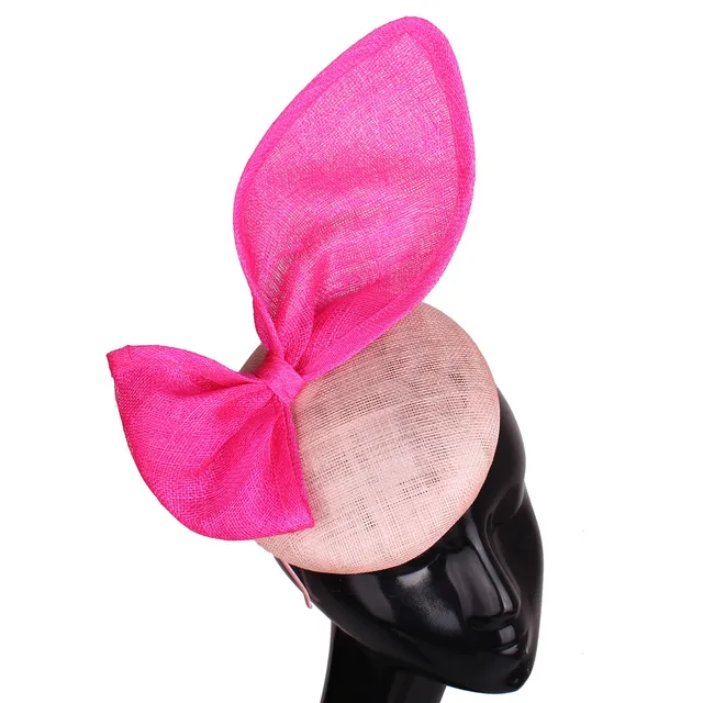 Wedding Sinamay Birde Millinery Cap 4-Layer Linen Wedding Bow Fascinator Hat With Hair Band Cocktail Ladies Hair Accessories 1