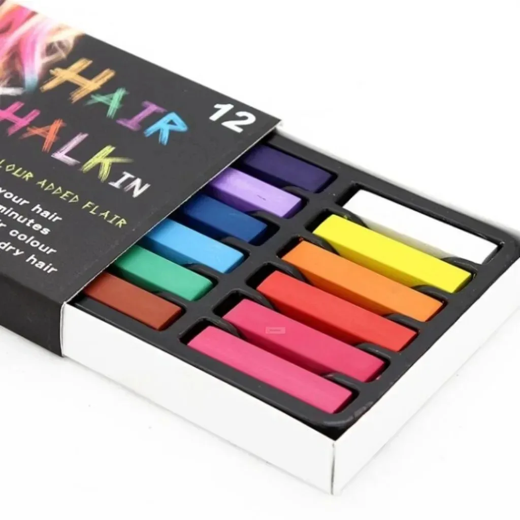 DIY hair color chalk colorful temporary crayon DIY coloring hair dye pastels kit styling tools