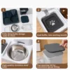 Pet Cat Automatic Feeder Drinking Water Large Capacity Two In One Water Dispenser Dry Wet Separation Food Container Pet Supplies