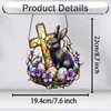 Easter Rabbit Stained Acrylic Suncatcher Window Flowers Home Wall Hanging Living Room Ornament Hand-Painted Panel Door 6