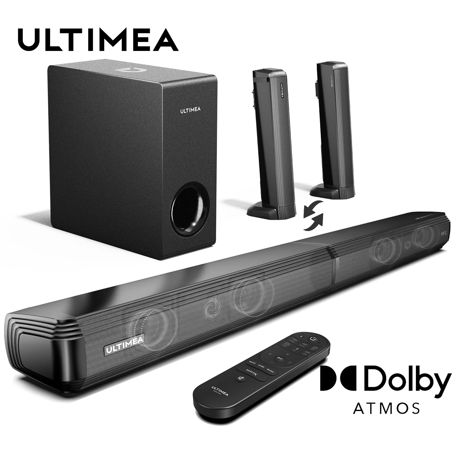 ULTIMEA DolbyAtmos サウンドバー NOVA S50 1台 Amazon.co.jp: ULTIMEA Dolby Atmos サウンドバー 2.1ch サブ