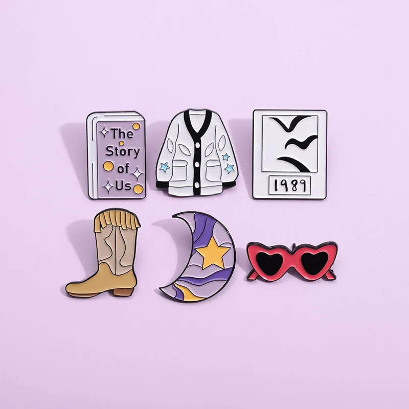 

Creative Book Shoes Clothes Shape Enamel Pins Funny Cartoon Lapel Badge Brooches Accessories Backpack Fashion Jewelry Pin Gift