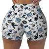Women's sports shorts, Hello Kitty printed leggings, black gray red S-XXL quick drying casual fitness yoga 1