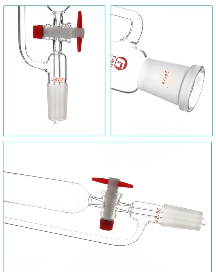 100ML 실험실 고품질 PTFE 정압 표준 입 24*29 깔때기 원통형 드립 깔때기