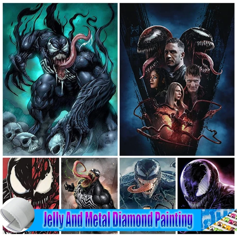 

Venom Mosaic 5D Full Drill Jelly And Metal Diamond Painting DIY Cross Stitch Kits Movie Characters Crystal Embroidery Home Decor