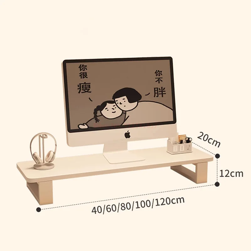 Simple Wooden Desktop Shelf Computer Monitor Heightening Bracket Office Desktop Organizer Clutter Drawer Partition Storage