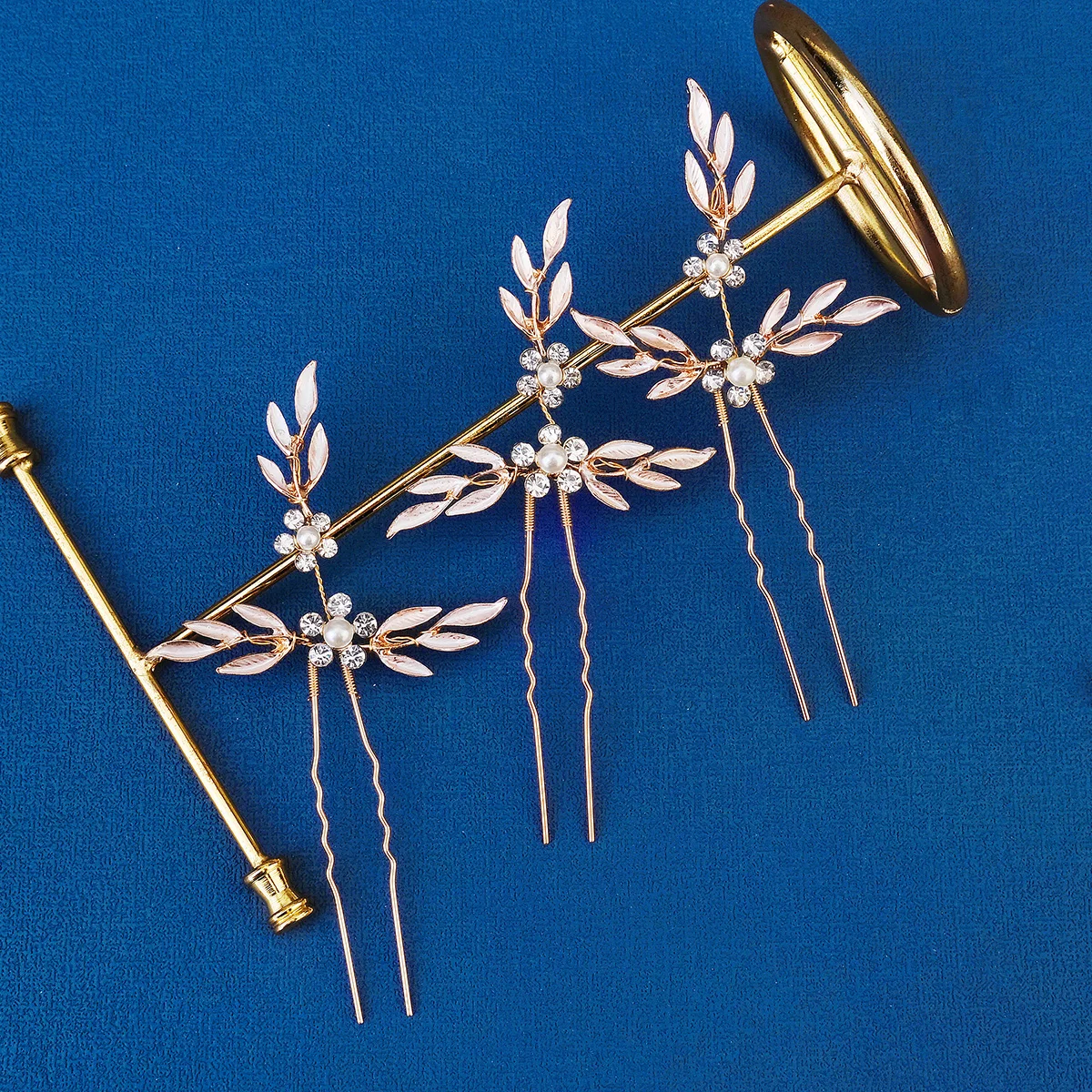 Fashion 6pcs/lot Bridal Hair Pin Flower Pattern Crystal Hair Combs Clear Rhinestones Stick Wedding Jewelry Accessories