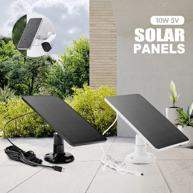 4 Kinds Solar Panel Micro USB/ Type C Outdoor Waterproof Solar Cells Charge Solar Panels for Security Camera Home Light System 2