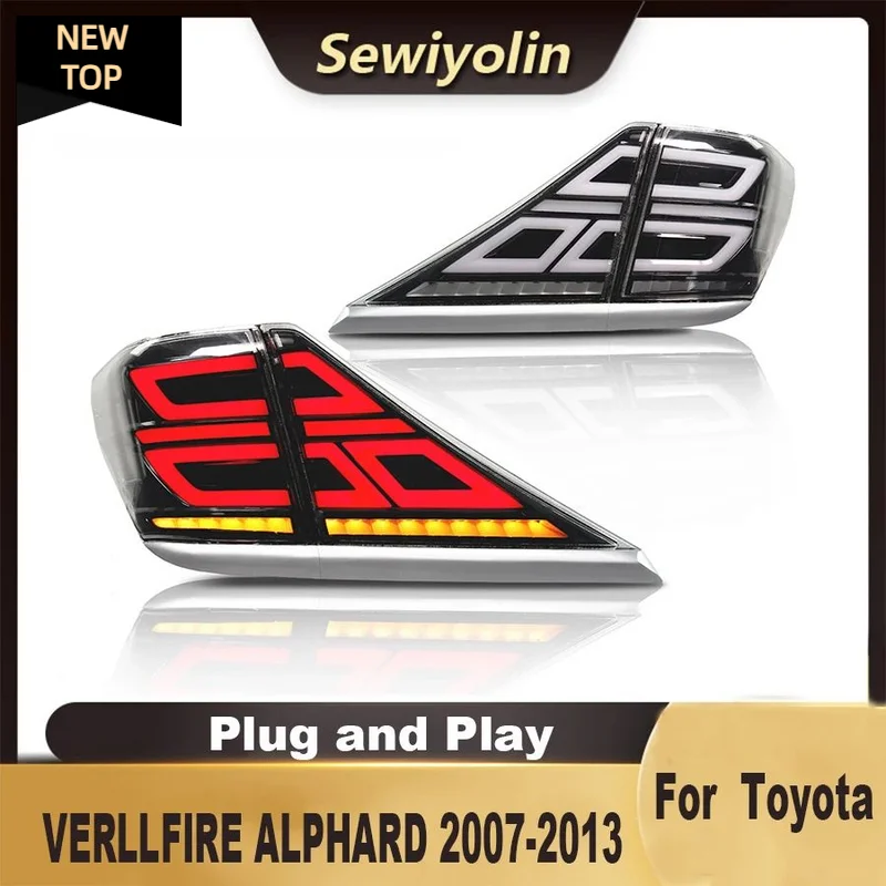 

Задние фонари для Toyota VERLLFIRE ALPHARD 2007-2013, задние фонари, задние дневные ходовые огни, индикатор поворота, светодиодный Plug and play