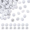 100 Pcs Fabric Covered Button, 10mm White Fabric Metal Shank Buttons 1-Hole Fabric Cloth Covered Round Buttons Crafting Sewing 1