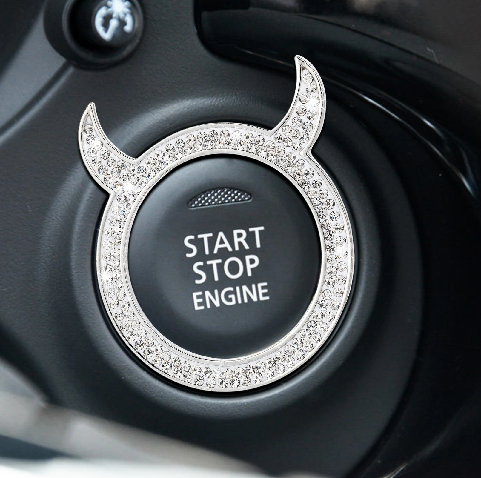 Tanie Push To Start Button Cover Car Start Stop Button Bling Car Engine sklep