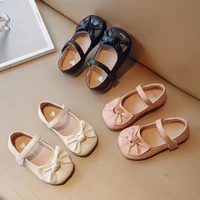 Spring Autumn Girls Leather Shoes with Bow-knot Princess Sweet Single Shoe Cute Soft Comfortable Child Flats Kids Shoes 1