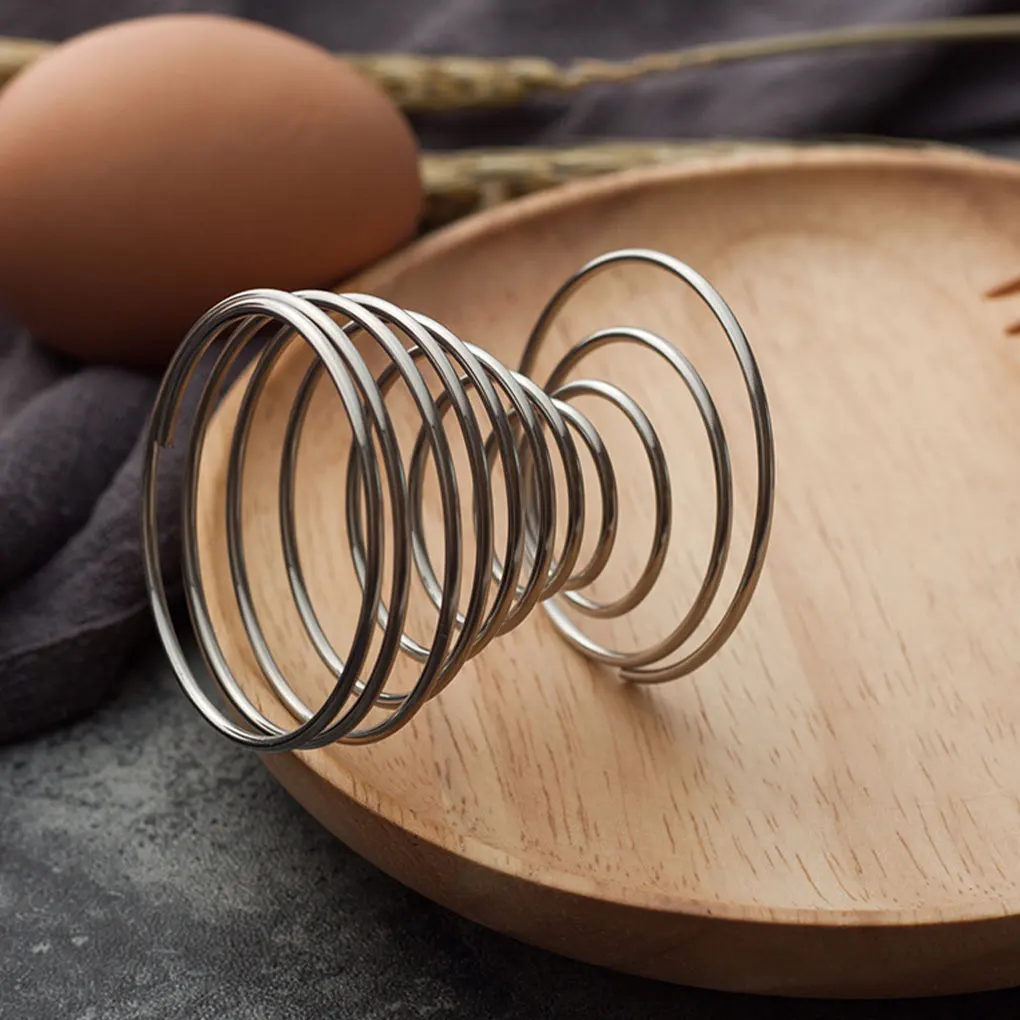 Metal Egg Cups Stainless Steel Silver Spiral Eggs Holder Waterproof Kitchen Spring Utensil Tool Non-stick Bracket