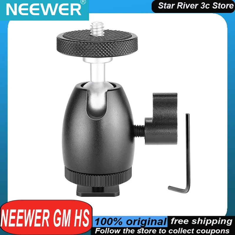 NEEWER GM HS Hot Boot Panoramic Gimbal Mini Ball Head Photography Accessories