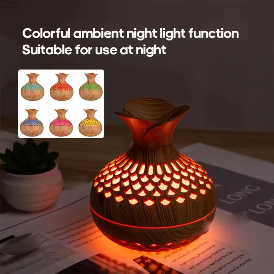 Wood Grain Humidifier 300ml USB Aroma Diffuser Atomizer USB Household Humidifier Hydrating Instrument Desktop Humidifier 4
