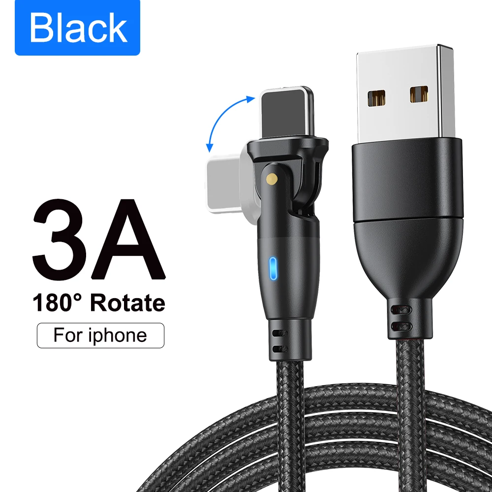 AUFU USB C to Lightning 27W Fast Charging Cable with 180° Rotating Design