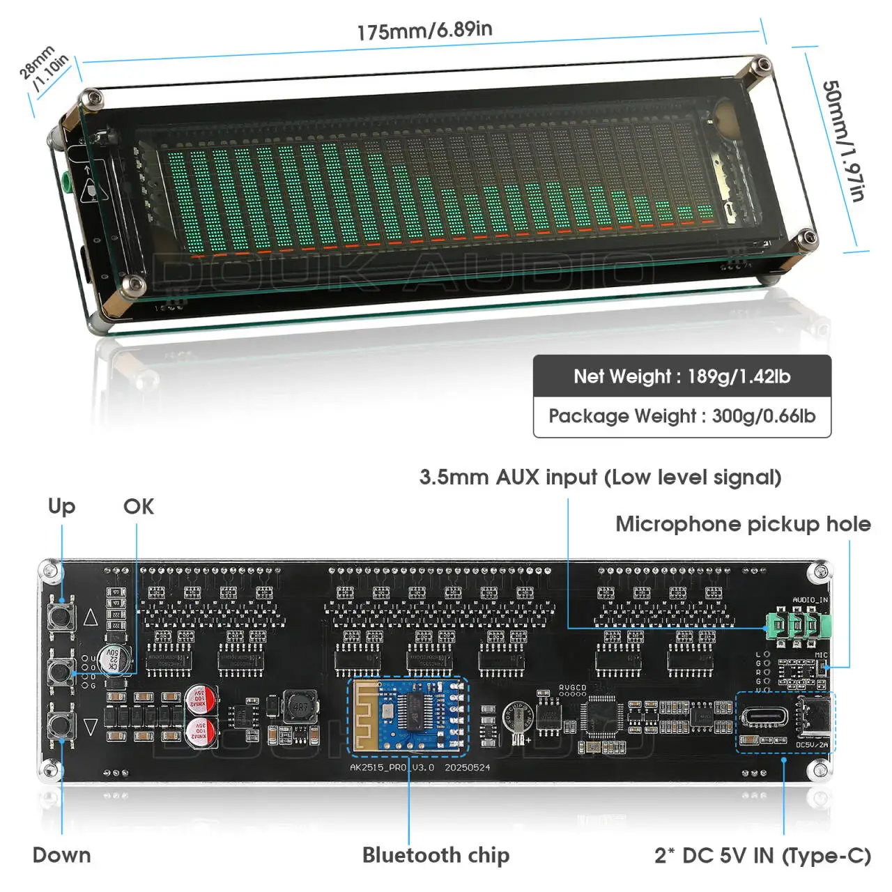 ANALIZZATORE DISPLAY SPETTRO musicale ampia compatibilità per indicatore audio EUR 31,81
